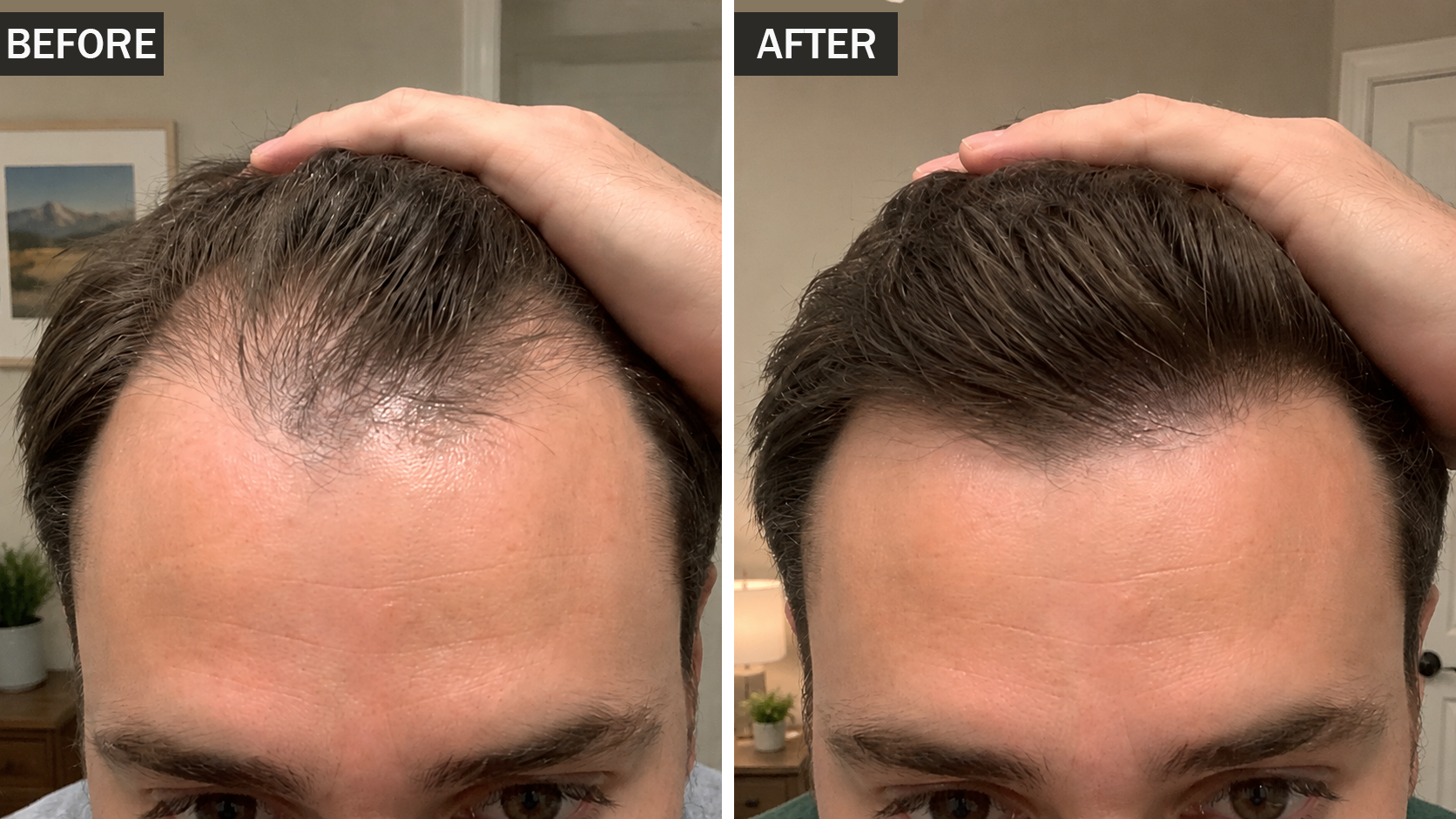 RootAether before and after scalp comfort comparison